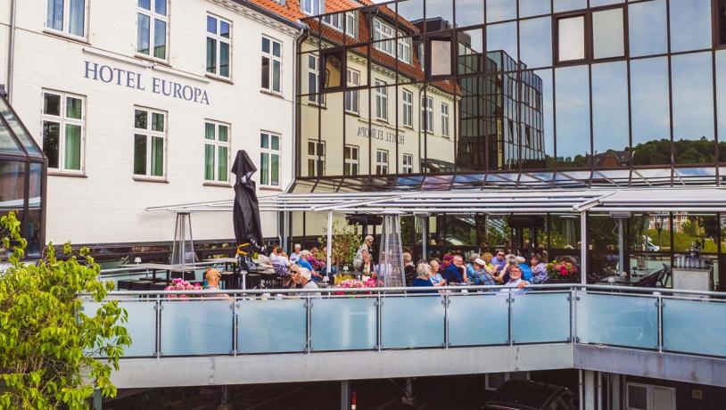 Terrassen på Hotel Europa i Aabenraa