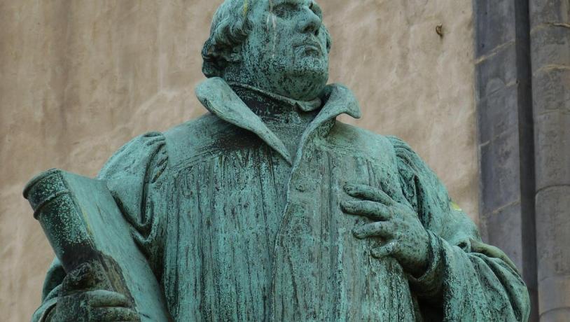 En skulptur af Martin Luther