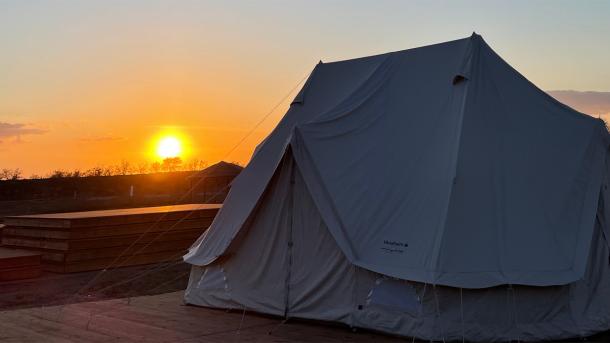 Glampingtelt på Marsk Camp