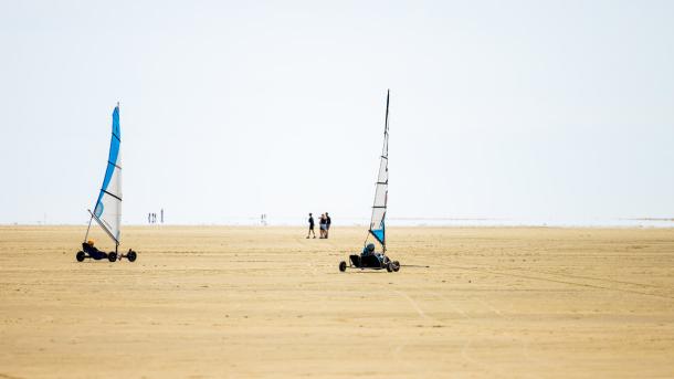 Blokarts am breiten Strand auf Rømø