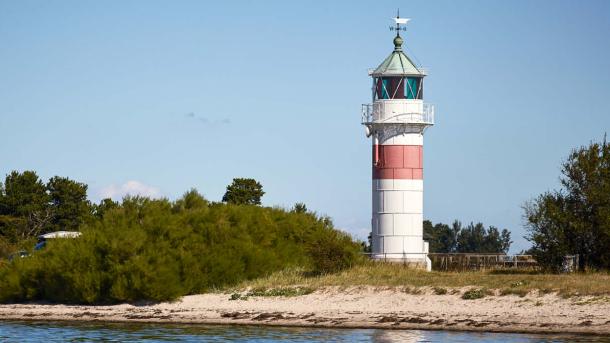 Leuchtturm am Strand auf Årø